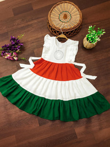 Aabhilasha Girls Below Knee Festive/Wedding Dress