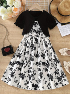 Miss & Chief Girls Black Midi/Knee Length Casual Dress - Image 5