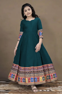 BHOOLKU Girls Maxi/Full Length Festive/Wedding Dress