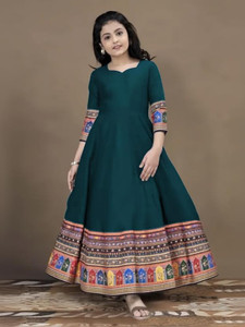 BHOOLKU Girls Maxi/Full Length Festive/Wedding Dress