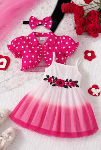MISCHIF FASHION Baby Girls Midi/Knee Length Party Dress