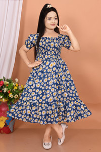 SHREESHYAMDARBAR Indi Girls Calf Length Festive/Wedding Dress