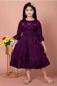 ayanfashion Girls Calf Length Festive/Wedding Dress