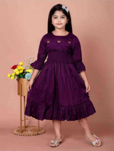 ayanfashion Girls Calf Length Festive/Wedding Dress