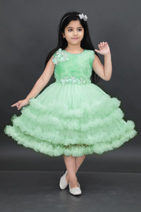 JhilikGarments Indi Girls Below Knee Festive/Wedding Dress