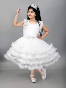 SMS DRESSSES Girls Calf Length Festive/Wedding Dress