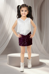 KAARIGARI Girls Above Knee Party Dress