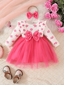 shopivatestore Girls Midi/Knee Length Festive/Wedding Dress