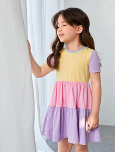 Aksa Clothing Girls Above Knee Casual Dress