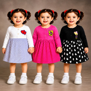 KidzzCart Indi Baby Girls Midi/Knee Length Casual Dress