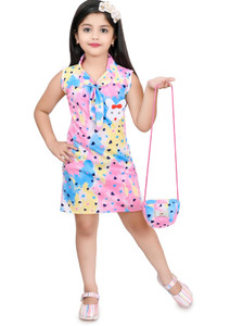 Zenat Girls Midi/Knee Length Casual Dress