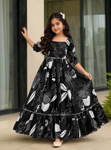 A K DESIGNERS Indi Girls Maxi/Full Length Casual Dress