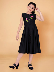 Njushxa Girls Midi/Knee Length Casual Dress