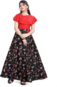 Aarya Designer Girls Maxi/Full Length Casual Dress