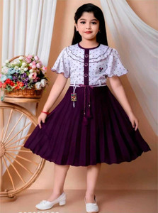 afrin fashion Girls Below Knee Festive/Wedding Dress