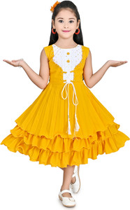 SUMLEX STUDIO Girls Calf Length Festive/Wedding Dress