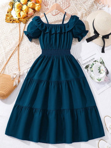 Ethit Indi Girls Midi/Knee Length Casual Dress