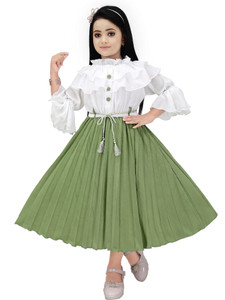 BISAL Indi Girls Below Knee Festive/Wedding Dress