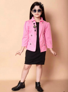 AMSFASHION Girls Above Knee Casual Dress