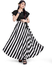 Aarya Designer Girls Maxi/Full Length Casual Dress