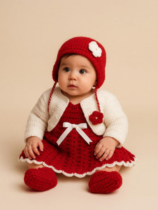 ALL KNIT Baby Girls Below Knee Party Dress