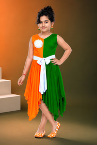 KAARIGARI Girls Midi/Knee Length Party Dress