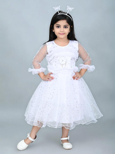 Zenat Girls Below Knee Party Dress