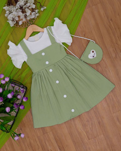 jl fashion Indi Girls Midi/Knee Length Festive/Wedding Dress