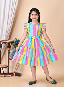 ZOMZOM FASHION Girls Below Knee Party Dress