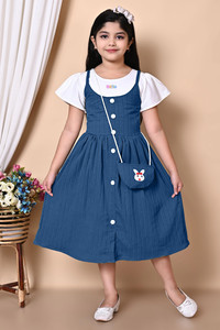 J N ENTERPRSE Indi Girls Above Knee Festive/Wedding Dress