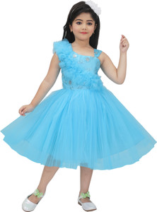 Bongprince Girls Midi/Knee Length Festive/Wedding Dress