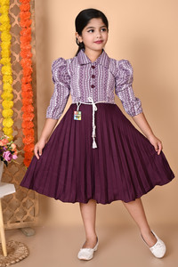 afrin fashion Indi Girls Below Knee Festive/Wedding Dress