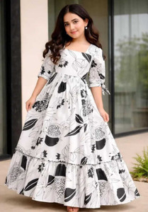 A K DESIGNERS Girls Maxi/Full Length Casual Dress