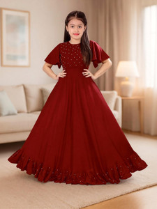 jatvedas Girls Maxi/Full Length Festive/Wedding Dress