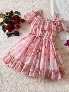 SHRVAAY GROUP Baby Girls Maxi/Full Length Party Dress