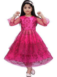 newsifa Girls Calf Length Festive/Wedding Dress