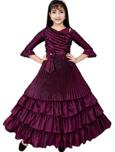 VIVEKGARMENT Girls Maxi/Full Length Party Dress