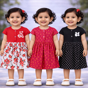 babeezworld Baby Girls Midi/Knee Length Casual Dress