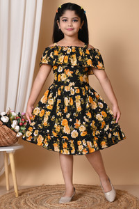 GLAMOUR WORLD GARMENTS Girls Below Knee Party Dress
