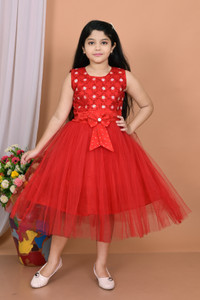 STAJMINADRESSES Girls Calf Length Party Dress