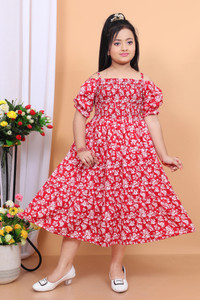SHREESHYAMDARBAR Indi Girls Below Knee Festive/Wedding Dress