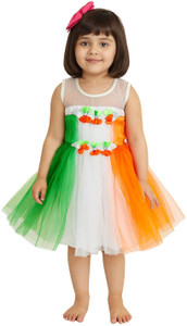 Maqorama Fashion Girls Midi/Knee Length Festive/Wedding Dress