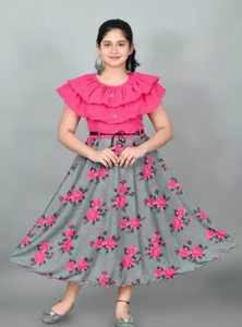 AARAV CREATION Girls Calf Length Festive/Wedding Dress