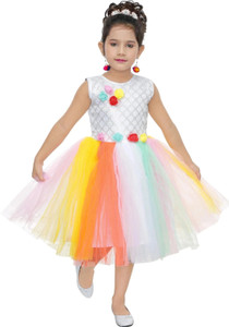 TrendyClub Girls Midi/Knee Length Festive/Wedding Dress