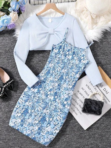 Kasturi Girls Midi/Knee Length Party Dress