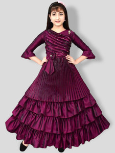 VIVEKGAMENTS Girls Maxi/Full Length Festive/Wedding Dress