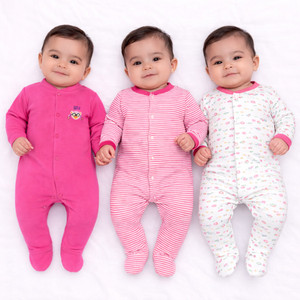 VParents Romper For Baby Boys & Baby Girls Casual Printed, Striped, Solid Hosiery