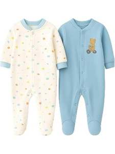 kidiyo Romper For Baby Boys & Baby Girls Printed Cotton Blend