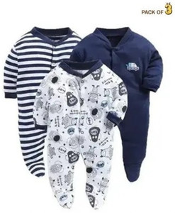 SME Romper For Baby Boys & Baby Girls Casual Printed Cotton Blend