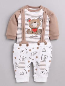BabyGo Dungaree For Baby Boys Casual Printed Pure Cotton